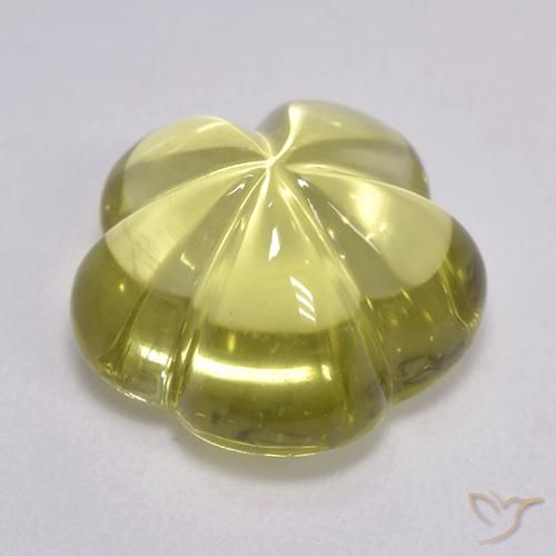 Quarzo Giallo Ananas Chiaro naturale da 8.37 ct, Taglio a fiore, Trasparente