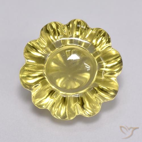 Quarzo Giallo dorato chiaro naturale da 7.69 ct, Taglio a fiore, Trasparente