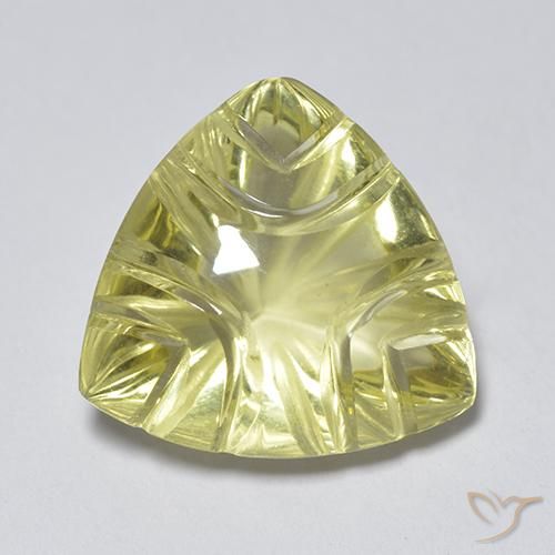6.45ct Naturale Giallo chiaro Quarzo, Taglio trillion, Trasparente