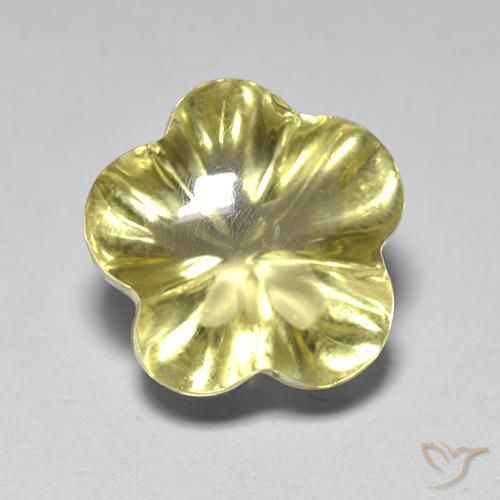 4.40ct Naturale Giallo dorato chiaro Quarzo, Taglio a fiore, Trasparente