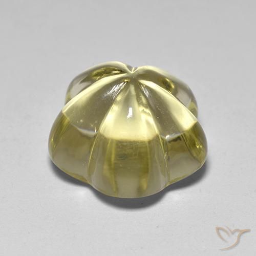 Quarzo Giallo dorato chiaro naturale da 4.40 ct, Taglio a fiore, Trasparente