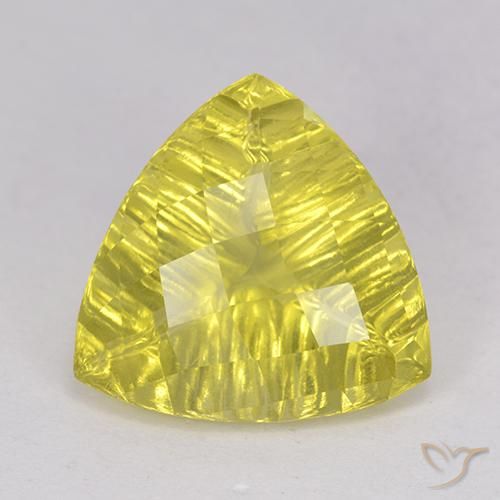5.51ct Naturale Bombo Giallo Quarzo, Taglio trillion, Trasparente, Photo A