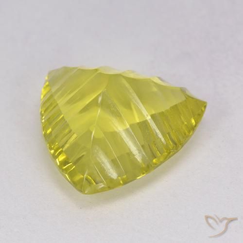 Quarzo Bombo Giallo naturale da 5.51 ct, Taglio trillion, Trasparente