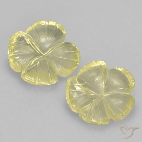 5.97ctw Naturale Giallo Ananas Chiaro Quarzo, Taglio a fiore, Trasparente, Photo A