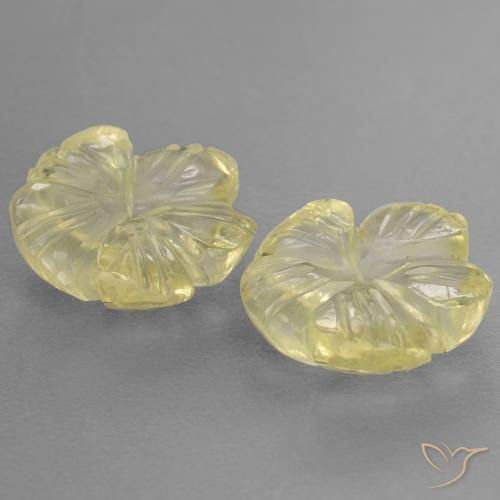 Gemme di Quarzo Laguna Gialla naturale da 4.54 ct, Taglio a fiore, Trasparente