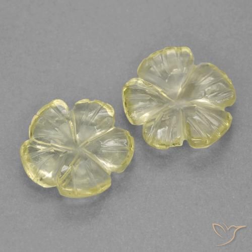 Gemme di Quarzo Laguna Gialla naturale da 2.81 ct, Taglio a fiore, Trasparente