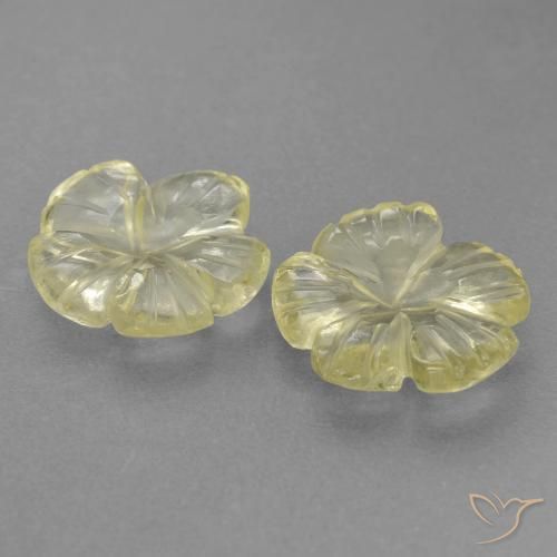Gemme di Quarzo Laguna Gialla naturale da 2.81 ct, Taglio a fiore, Trasparente