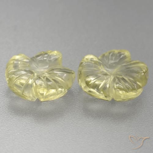 Gemme di Quarzo Giallo medio-chiaro naturale da 3.64 ct, Taglio a fiore, Trasparente