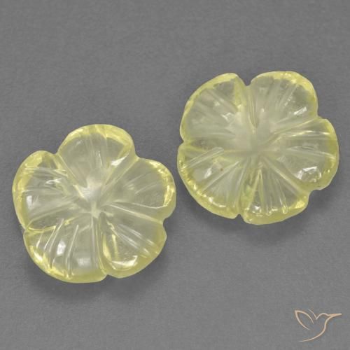Gemme di Quarzo Giallo medio naturale da 3.26 ct, Taglio a fiore, Trasparente
