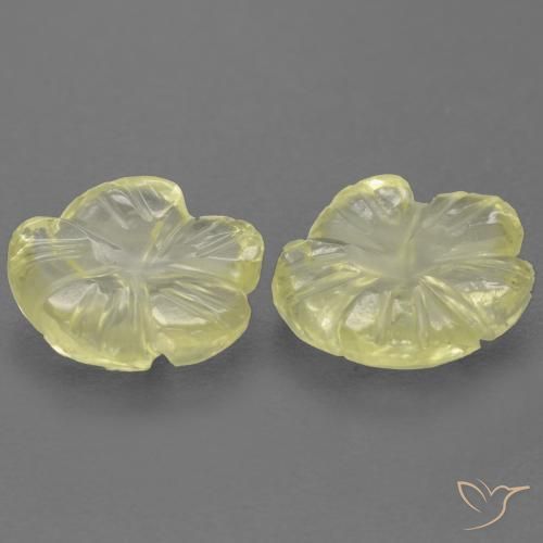 Gemme di Quarzo Giallo medio naturale da 3.26 ct, Taglio a fiore, Trasparente