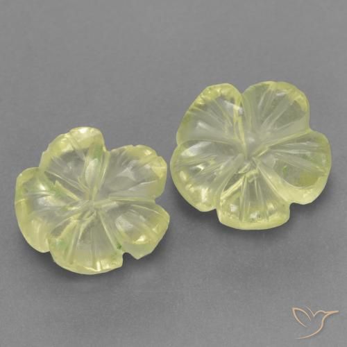 Gemme di Quarzo Giallo chiaro naturale da 2.84 ct, Taglio a fiore, Trasparente