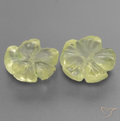 Gemme di Quarzo Giallo chiaro naturale da 2.84 ct, Taglio a fiore, Trasparente