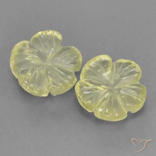 3.84ctw Naturale Giallo medio-chiaro Quarzo, Taglio a fiore, Trasparente, Photo A