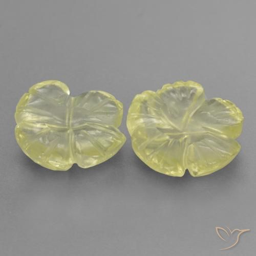 Gemme di Quarzo Giallo medio-chiaro naturale da 3.51 ct, Taglio a fiore, Trasparente