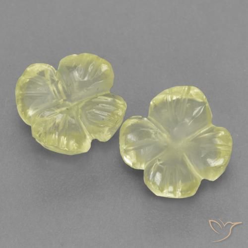 2.05ctw Naturale Giallo chiaro Quarzo, Taglio a fiore, Trasparente