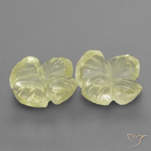 Gemme di Quarzo Giallo chiaro naturale da 2.05 ct, Taglio a fiore, Trasparente
