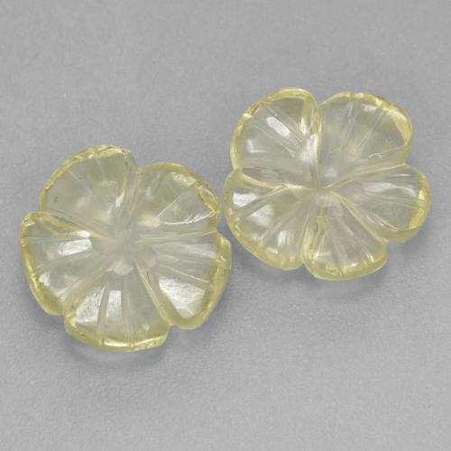 Quarzo naturale giallo da 5,58 ct, taglio fiore, trasparente