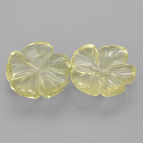 Quarzo naturale giallo da 5,58 ct, taglio fiore, trasparente