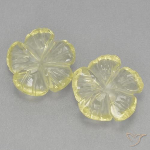2.90ctw Naturale Limone giallo Quarzo, Taglio a fiore, Trasparente