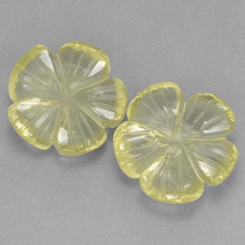 Quarzo naturale giallo da 7,27 ct, taglio fiore, trasparente