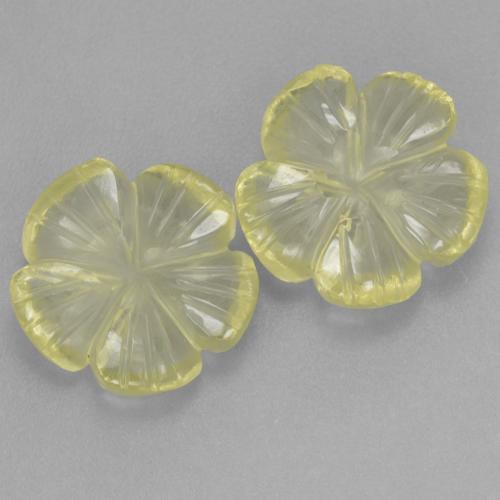 Quarzo naturale giallo da 7,27 ct, taglio fiore, trasparente