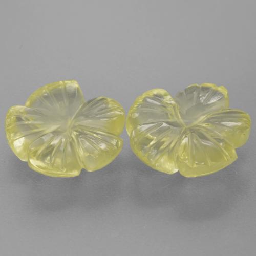 Quarzo naturale giallo da 7,27 ct, taglio fiore, trasparente