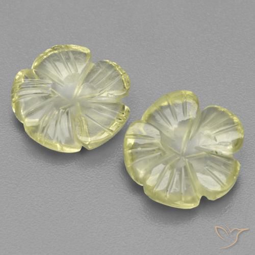 Gemme di Quarzo Giallo chiaro naturale da 5.63 ct, Taglio a fiore, Trasparente