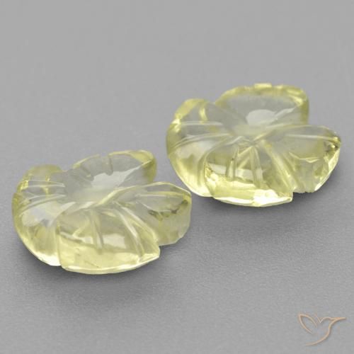 Gemme di Quarzo Limone giallo naturale da 5.03 ct, Taglio a fiore, Trasparente