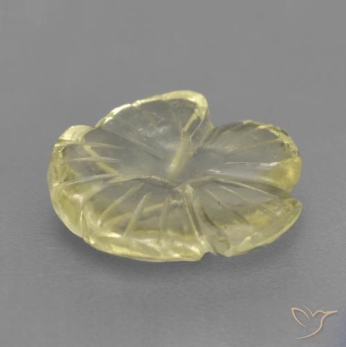 Quarzo Giallo medio-chiaro naturale da 4.49 ct, Taglio a fiore, Trasparente
