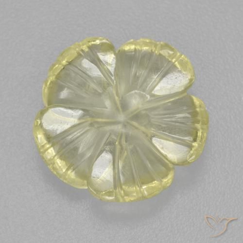 4.25ct Naturale Limone giallo Quarzo, Taglio a fiore, Trasparente