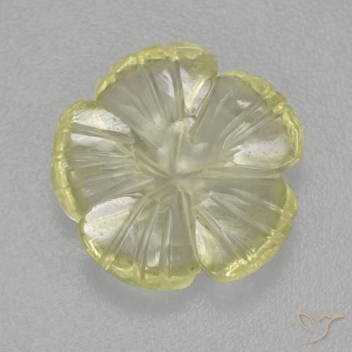 Quarzo Limone giallo naturale da 4.25 ct, Taglio a fiore, Trasparente