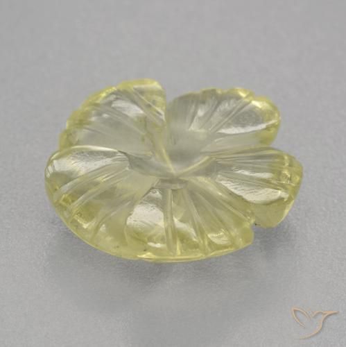 Quarzo Limone giallo naturale da 4.25 ct, Taglio a fiore, Trasparente
