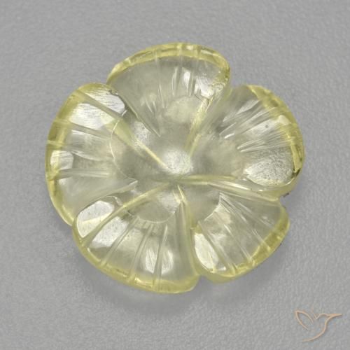 4.48ct Naturale Giallo medio-chiaro Quarzo, Taglio a fiore, Trasparente
