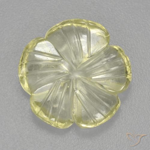 4.61ct Naturale Limone giallo Quarzo, Taglio a fiore, Trasparente