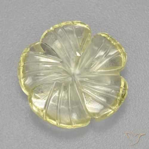 Quarzo Limone giallo naturale da 4.61 ct, Taglio a fiore, Trasparente