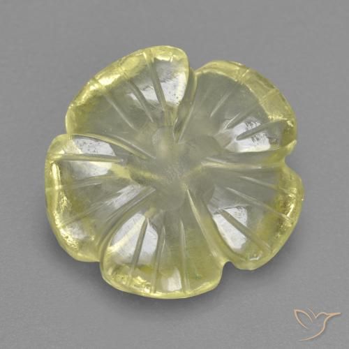 4.69ct Naturale Limone giallo Quarzo, Taglio a fiore, Trasparente