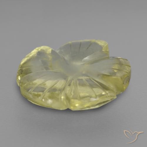 Quarzo Limone giallo naturale da 4.69 ct, Taglio a fiore, Trasparente