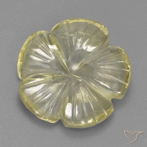 4.04ct Naturale Laguna Gialla Quarzo, Taglio a fiore, Trasparente