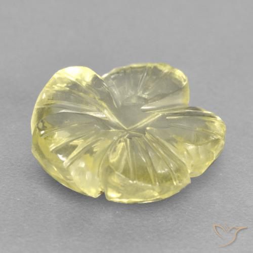 Quarzo Laguna Gialla naturale da 4.47 ct, Taglio a fiore, Trasparente