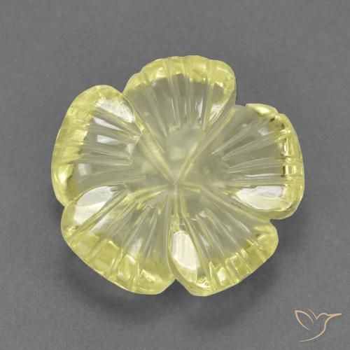 4.58ct Naturale Giallo medio Quarzo, Taglio a fiore, Trasparente
