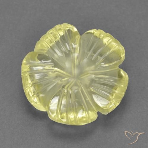 Quarzo Giallo medio naturale da 4.58 ct, Taglio a fiore, Trasparente