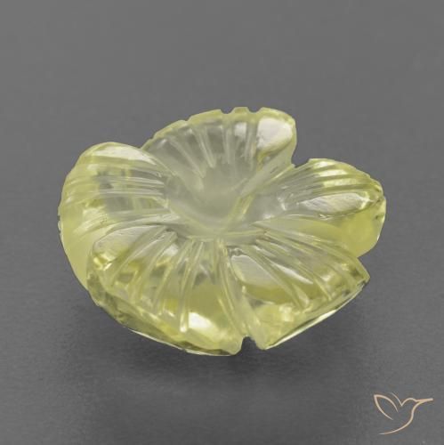 Quarzo Giallo medio naturale da 4.58 ct, Taglio a fiore, Trasparente
