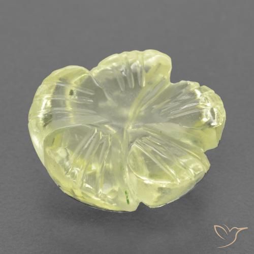 Quarzo Giallo chiaro naturale da 4.66 ct, Taglio a fiore, Trasparente
