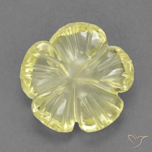 4.02ct Naturale Giallo medio Quarzo, Taglio a fiore, Trasparente