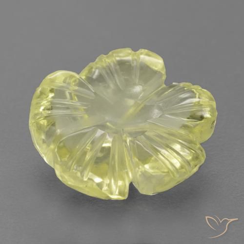 Quarzo Giallo medio naturale da 4.02 ct, Taglio a fiore, Trasparente