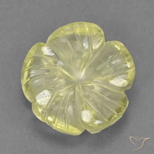 4.40ct Naturale Giallo medio Quarzo, Taglio a fiore, Trasparente