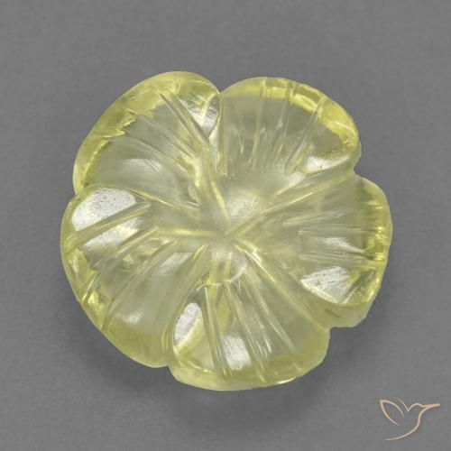 Quarzo Giallo medio naturale da 4.40 ct, Taglio a fiore, Trasparente