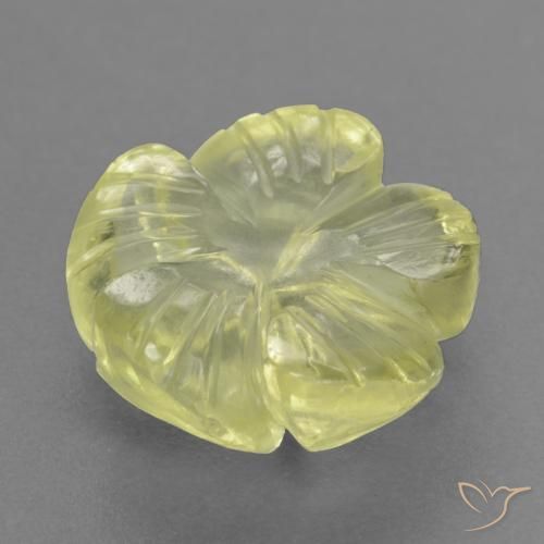 Quarzo Giallo medio naturale da 4.40 ct, Taglio a fiore, Trasparente