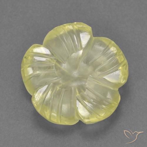 4.30ct Naturale Giallo medio-chiaro Quarzo, Taglio a fiore, Trasparente