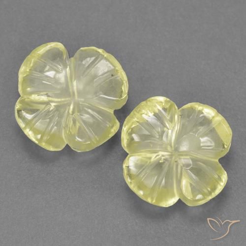 3.53ctw Naturale Limone giallo Quarzo, Taglio a fiore, Trasparente